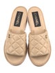 Chanel Interlocking CC Logo Leather Slides