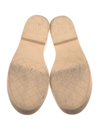 Chanel Interlocking CC Logo Leather Slides