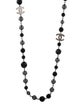 Chanel Faux Pearl & Resin Bead CC Logo Station Necklace
