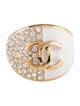 Chanel 2024 Enamel & Strass CC Dome Ring