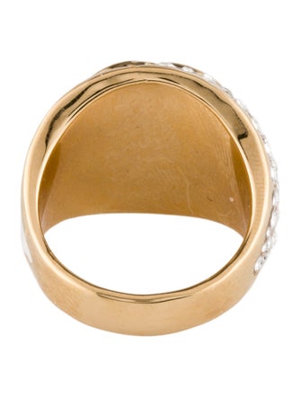 Chanel 2024 Enamel & Strass CC Dome Ring