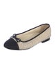 Chanel Interlocking CC Logo Tweed Ballet Flats