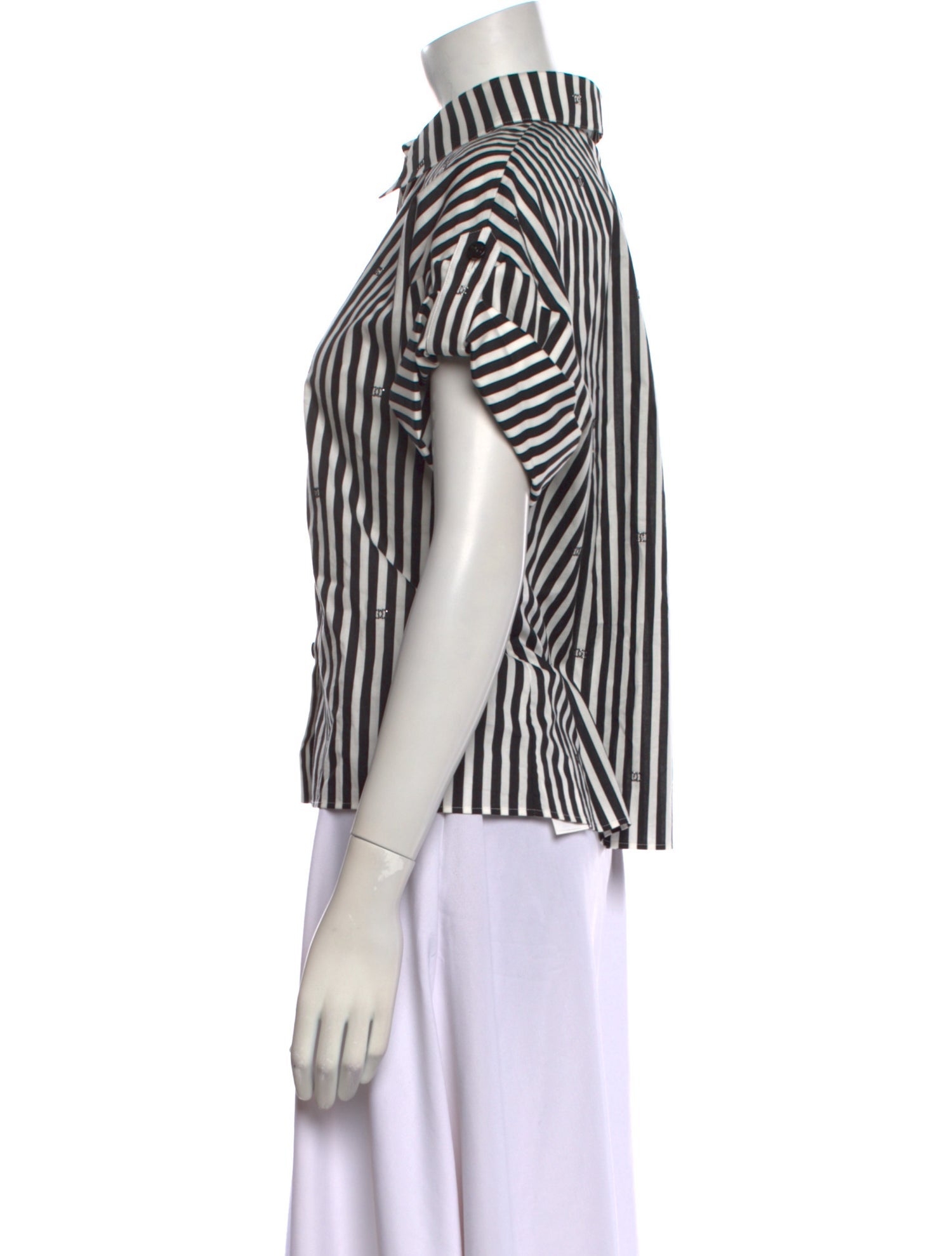 Chanel 2024 Striped Button-Up Top