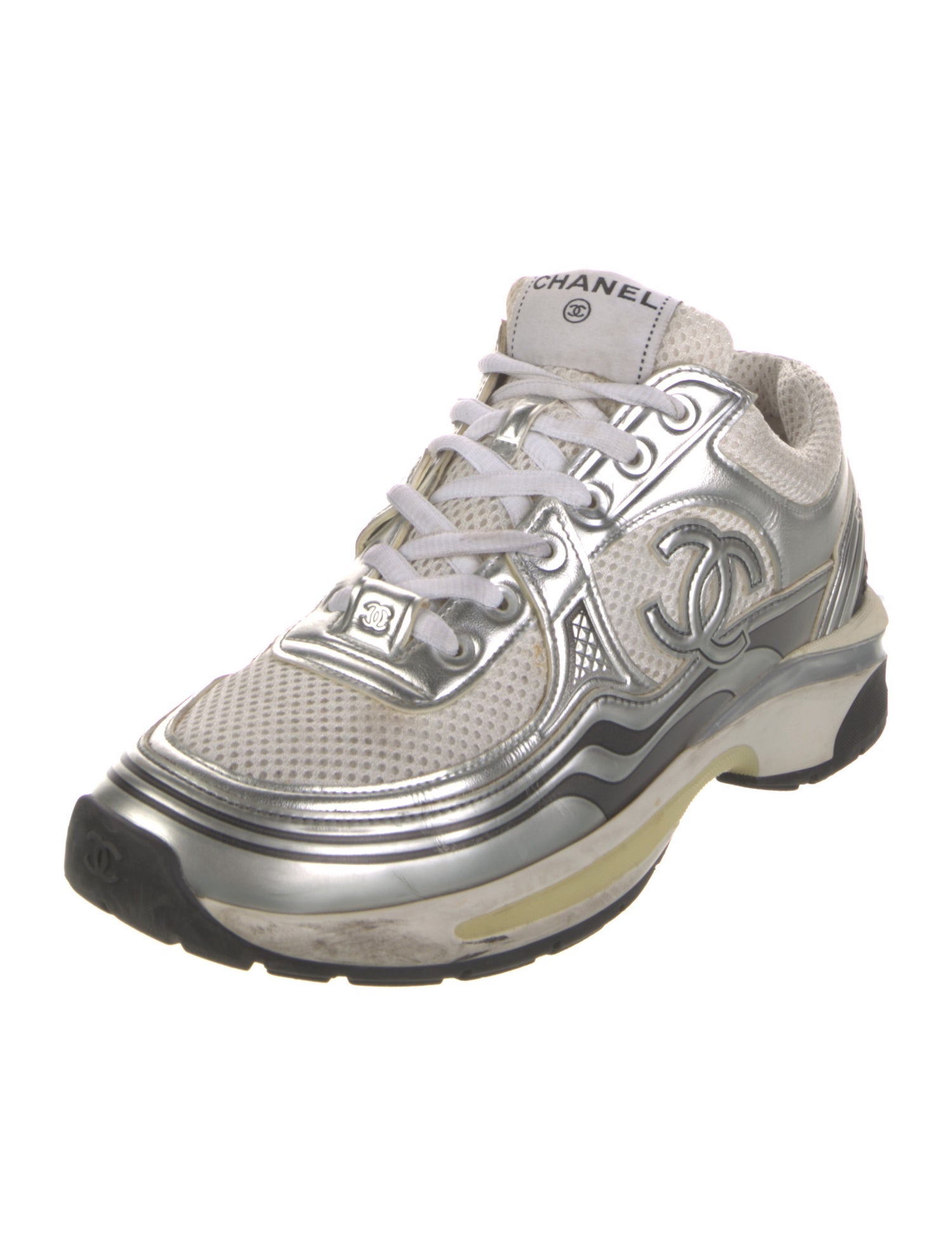 Chanel Interlocking CC Logo Mesh Chunky Sneakers