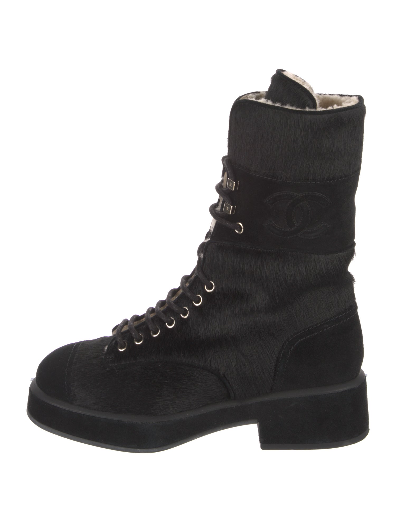 Chanel 2022 Interlocking CC Logo Combat Boots