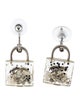 Chanel Faux Pearl & Resin CC Logo Padlock Drop Earrings