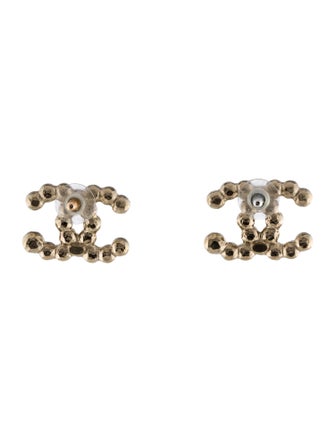 Chanel Faux Pearl CC Stud Earrings