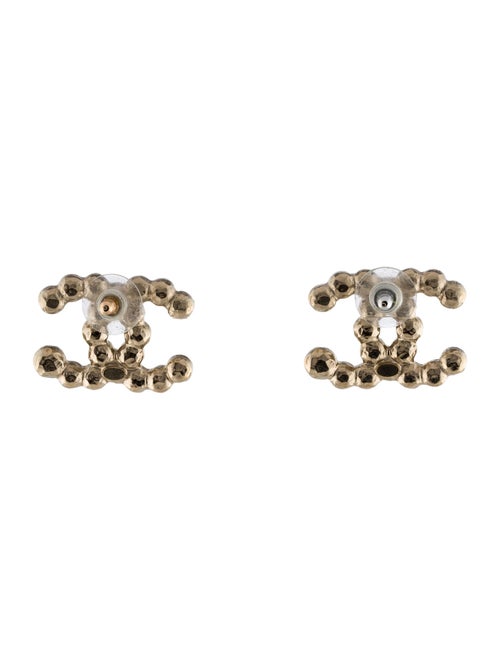 Chanel Faux Pearl CC Stud Earrings