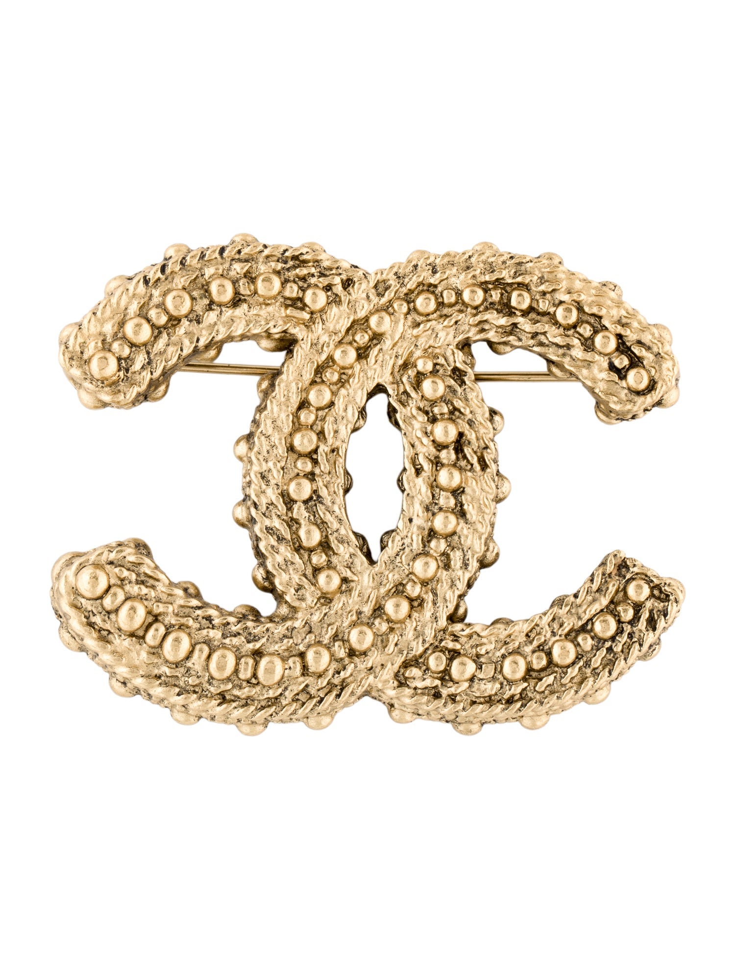 Chanel Resin Textured CC Logo Brooch
