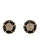 Chanel Leather & Faux Pearl CC Stud Earrings