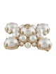 Chanel Faux Pearl CC Cross Brooch