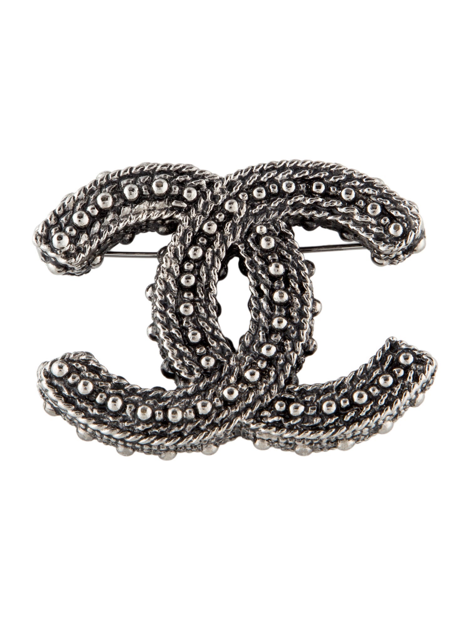 Chanel Textured Enamel CC Brooch