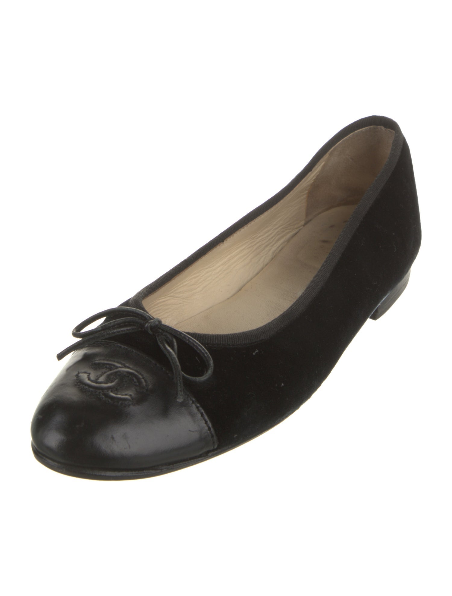 Chanel Vintage Interlocking CC Logo Ballet Flats