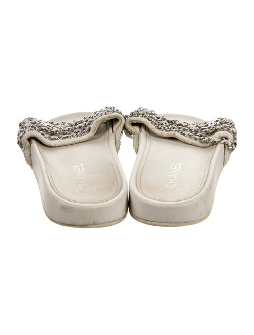 Chanel Interlocking CC Logo Leather Slides