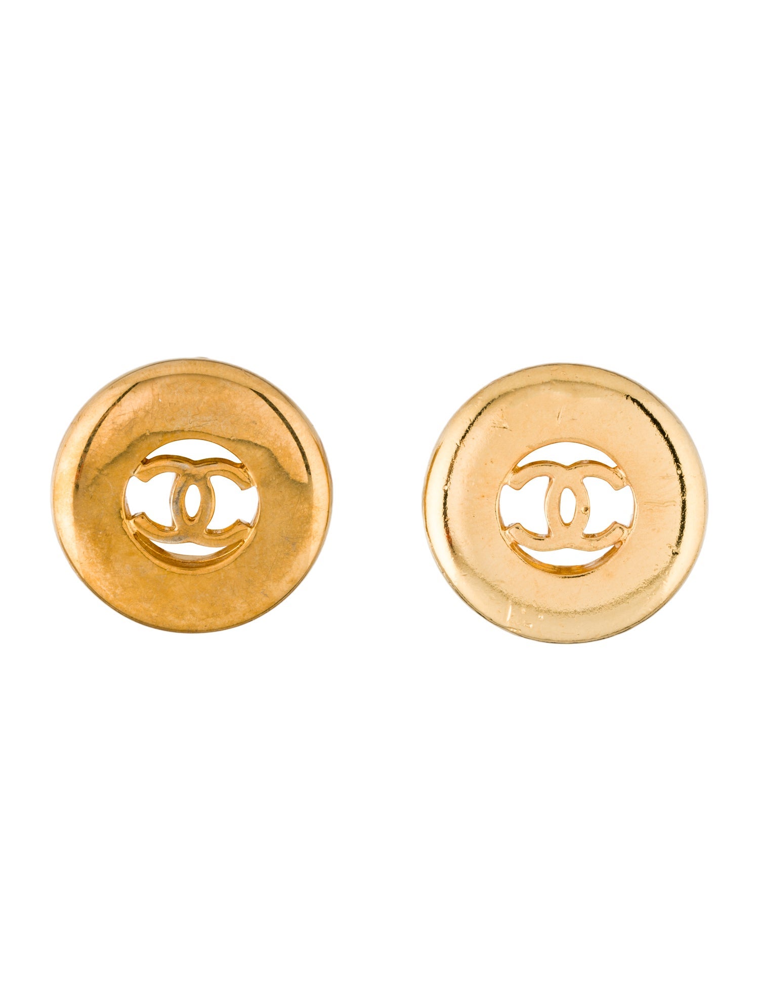 Chanel Vintage CC Logo Cutout Clip-On Earrings