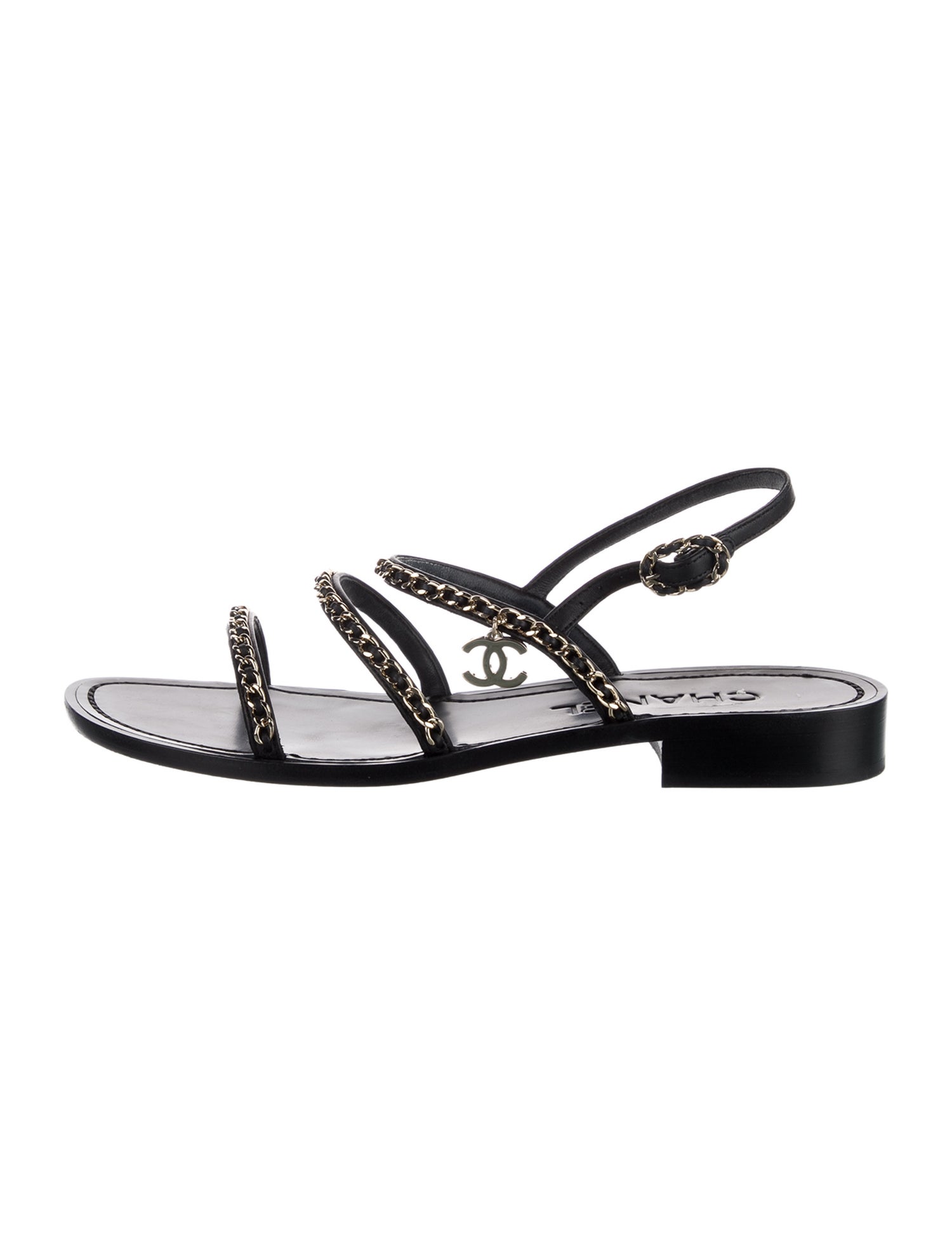 Chanel 2025 Interlocking CC Logo Slingback Sandals