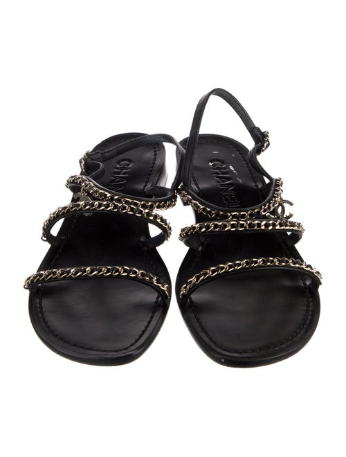Chanel 2025 Interlocking CC Logo Slingback Sandals