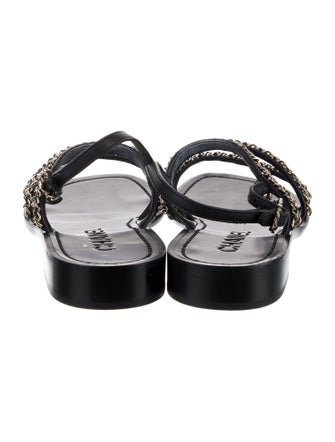 Chanel 2025 Interlocking CC Logo Slingback Sandals