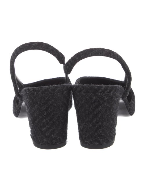 Chanel Interlocking CC Logo Tweed Slingback Pumps