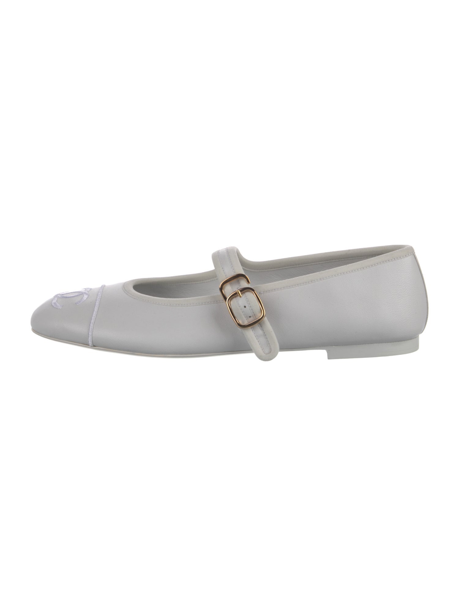 Chanel Interlocking CC Logo Lambskin Mary Jane Flats
