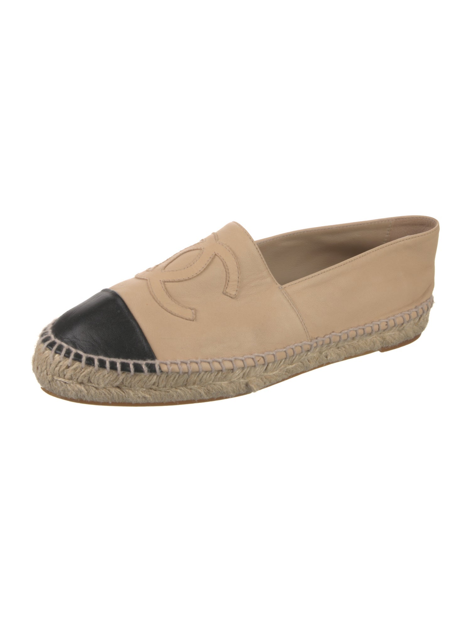 Chanel Interlocking CC Logo Lambskin Espadrilles