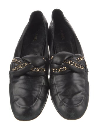 Chanel Interlocking CC Logo Leather Loafers