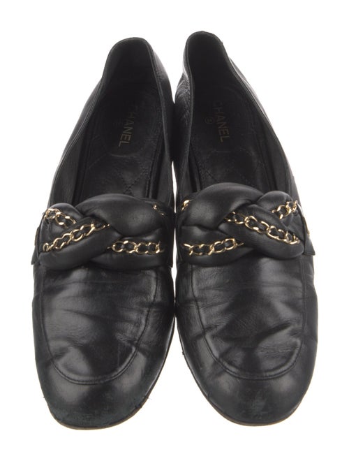 Chanel Interlocking CC Logo Leather Loafers