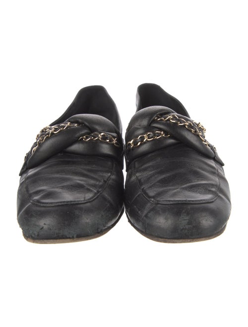 Chanel Interlocking CC Logo Leather Loafers
