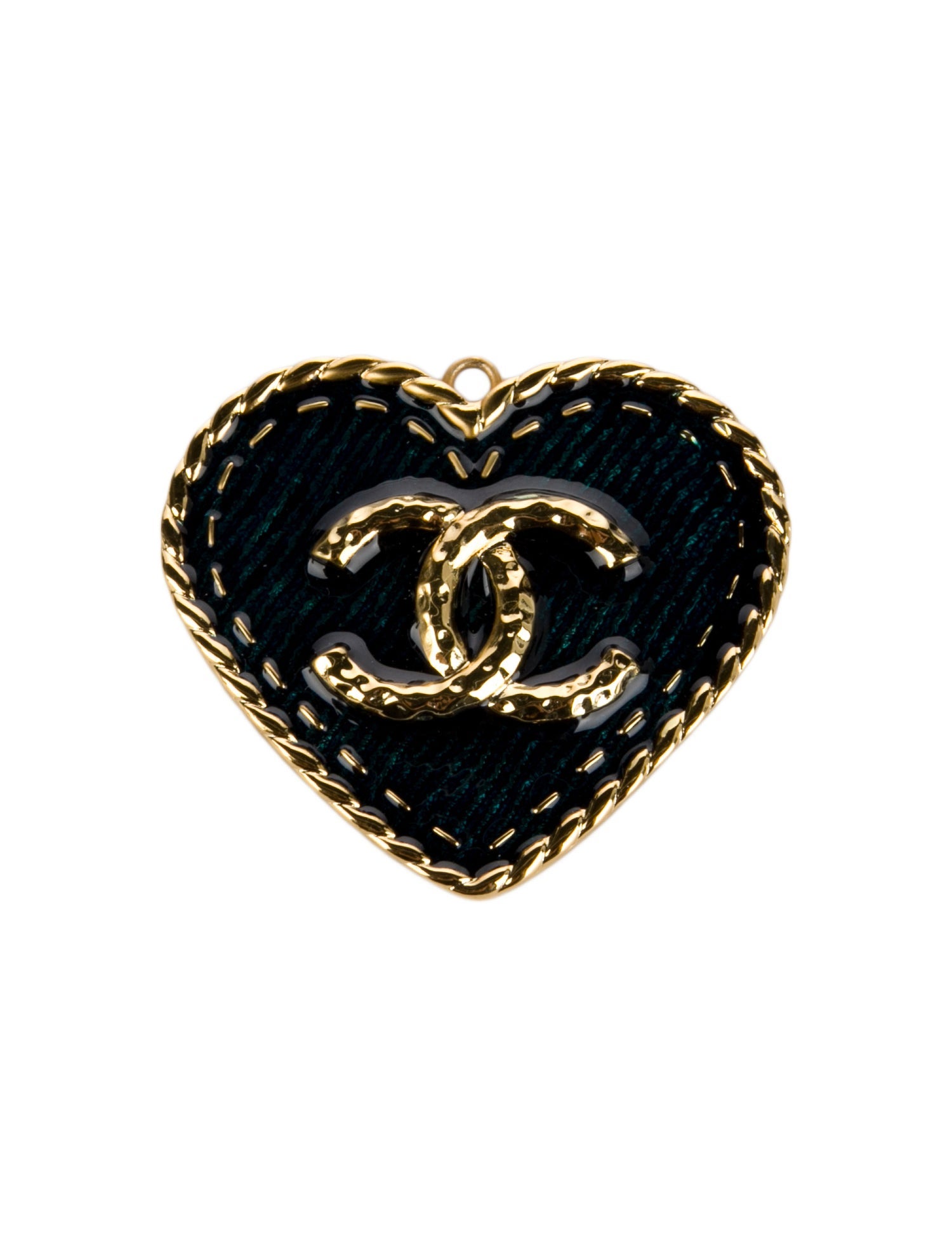 Chanel 2024 CC Denim Heart Keychain