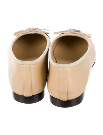 Chanel Interlocking CC Logo Lambskin Ballet Flats