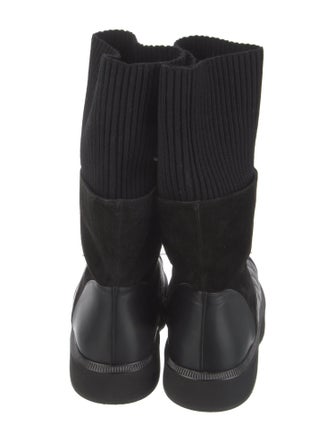 Chanel Interlocking CC Logo Suede Boots