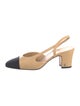 Chanel Interlocking CC Logo Goat Leather Slingback Pumps