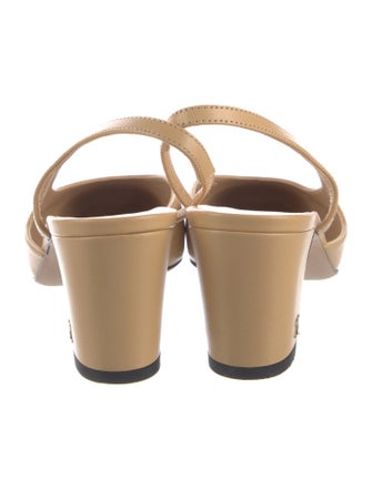 Chanel Interlocking CC Logo Goat Leather Slingback Pumps