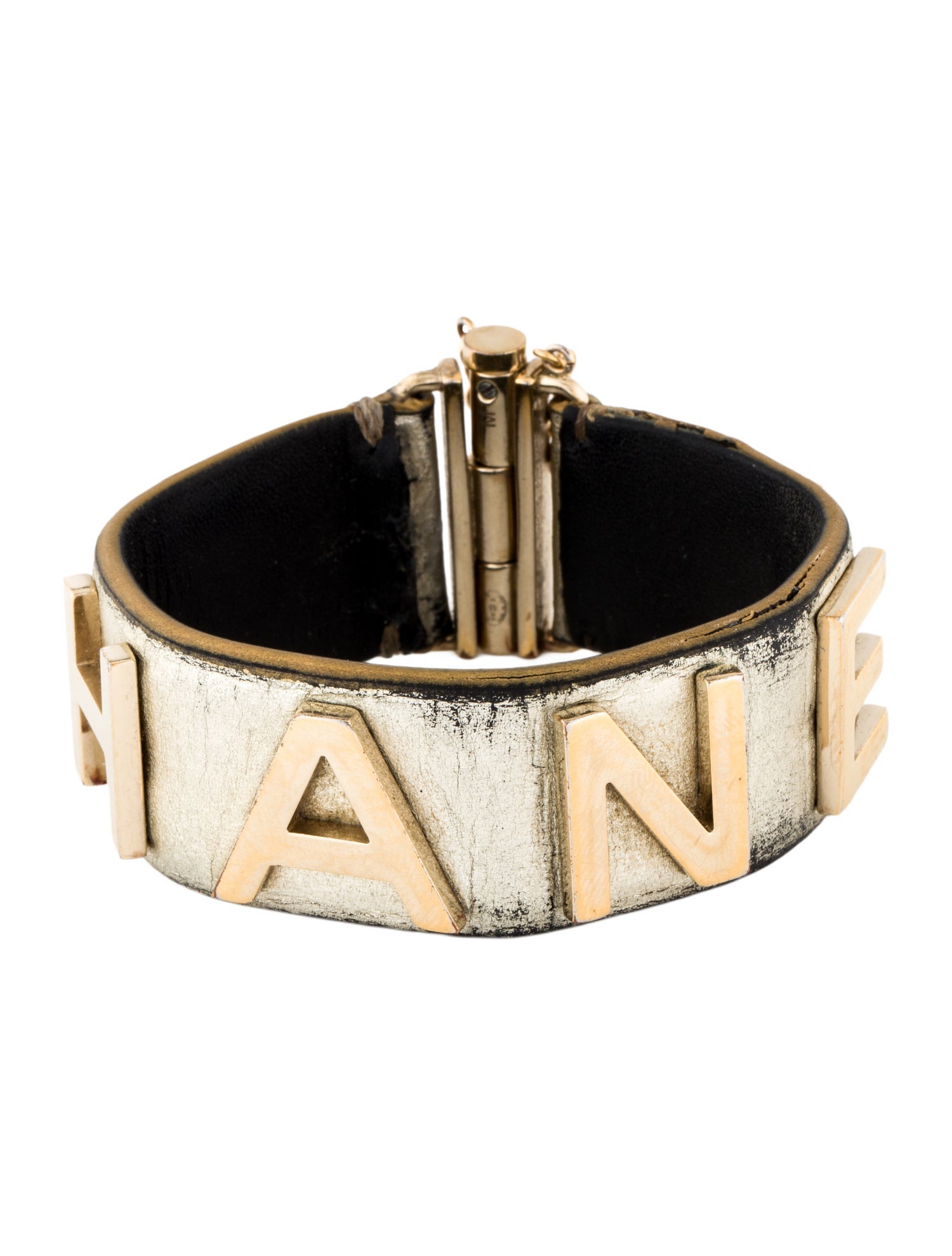 Chanel Leather Logo Wrap Bracelet