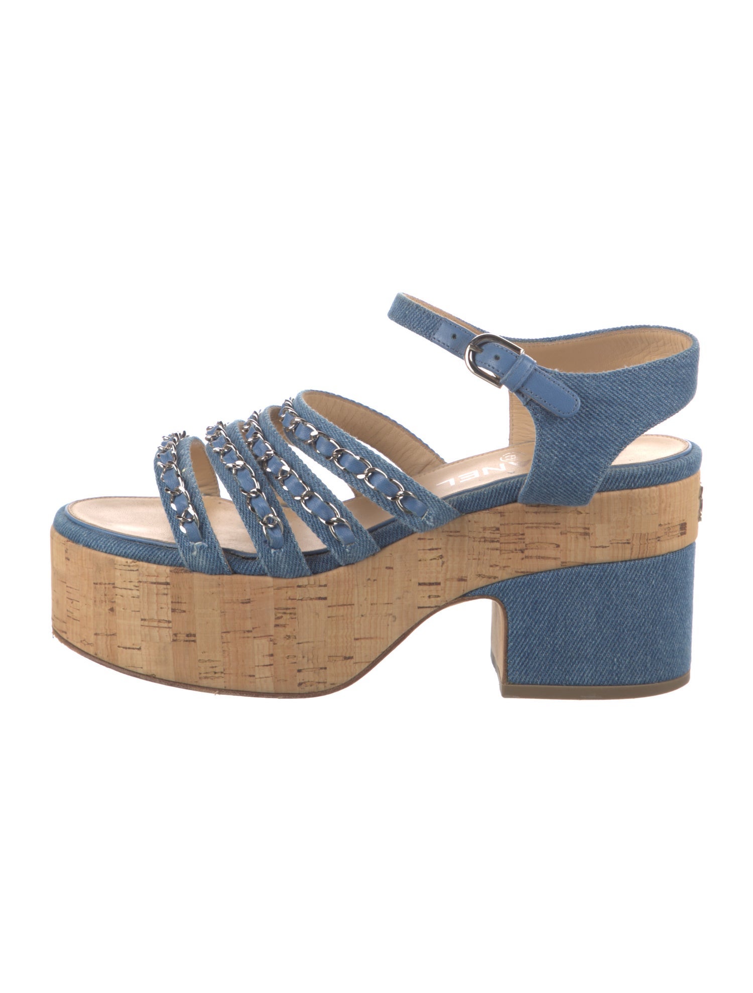 Chanel Interlocking CC Logo Denim Espadrilles