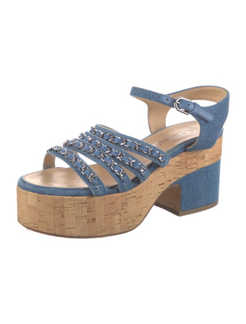 Chanel Interlocking CC Logo Denim Espadrilles