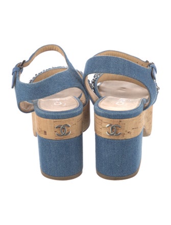 Chanel Interlocking CC Logo Denim Espadrilles