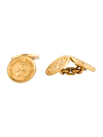 Chanel Vintage 31 Rue Cambon Medallion Cufflinks