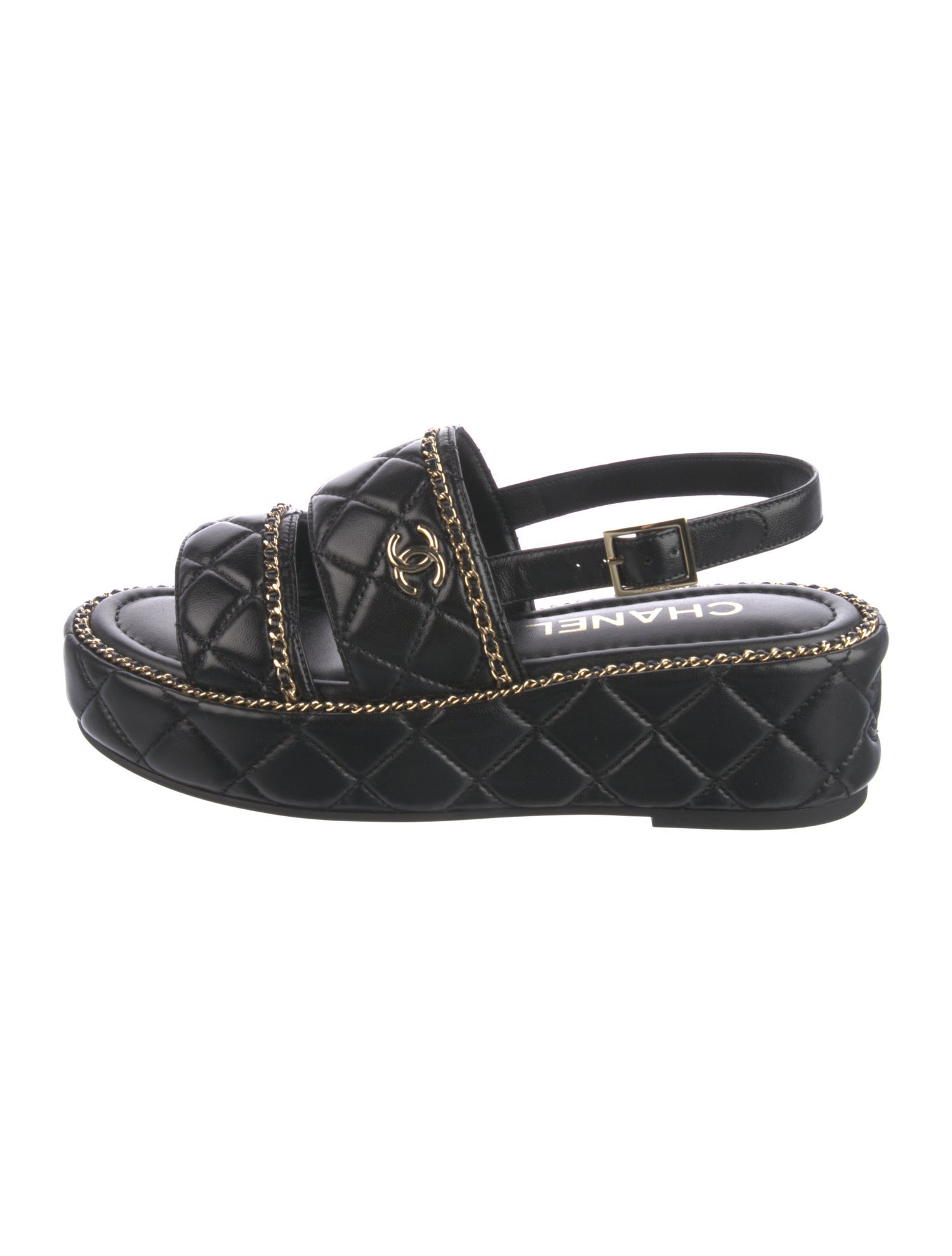 Chanel 2025 Interlocking CC Logo Slingback Sandals w/ Tags