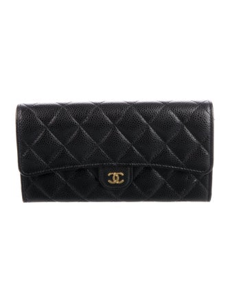 Chanel Classic Flap Wallet Interlocking CC Logo Trifold Wallet