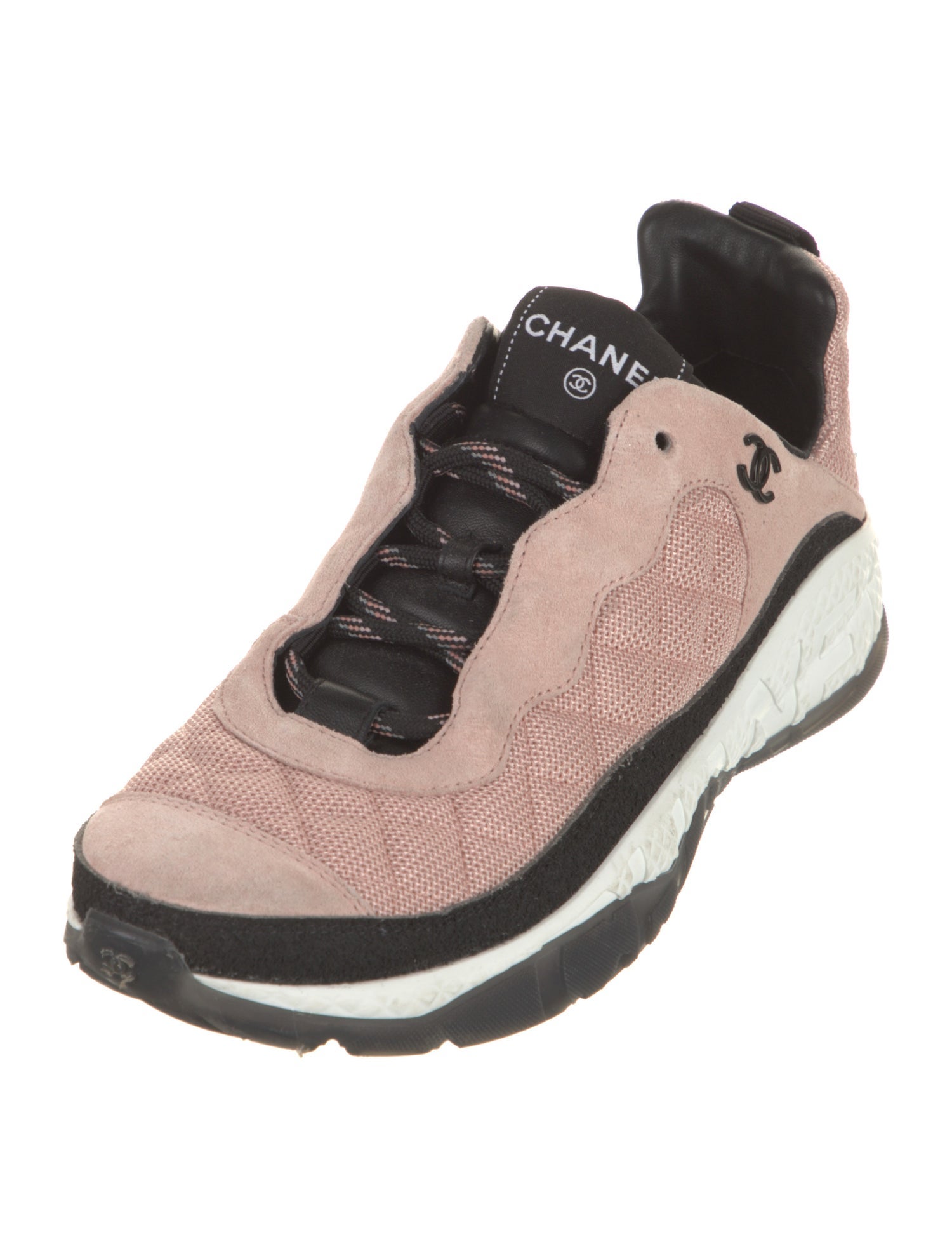 Chanel Interlocking CC Logo Suede Sneakers