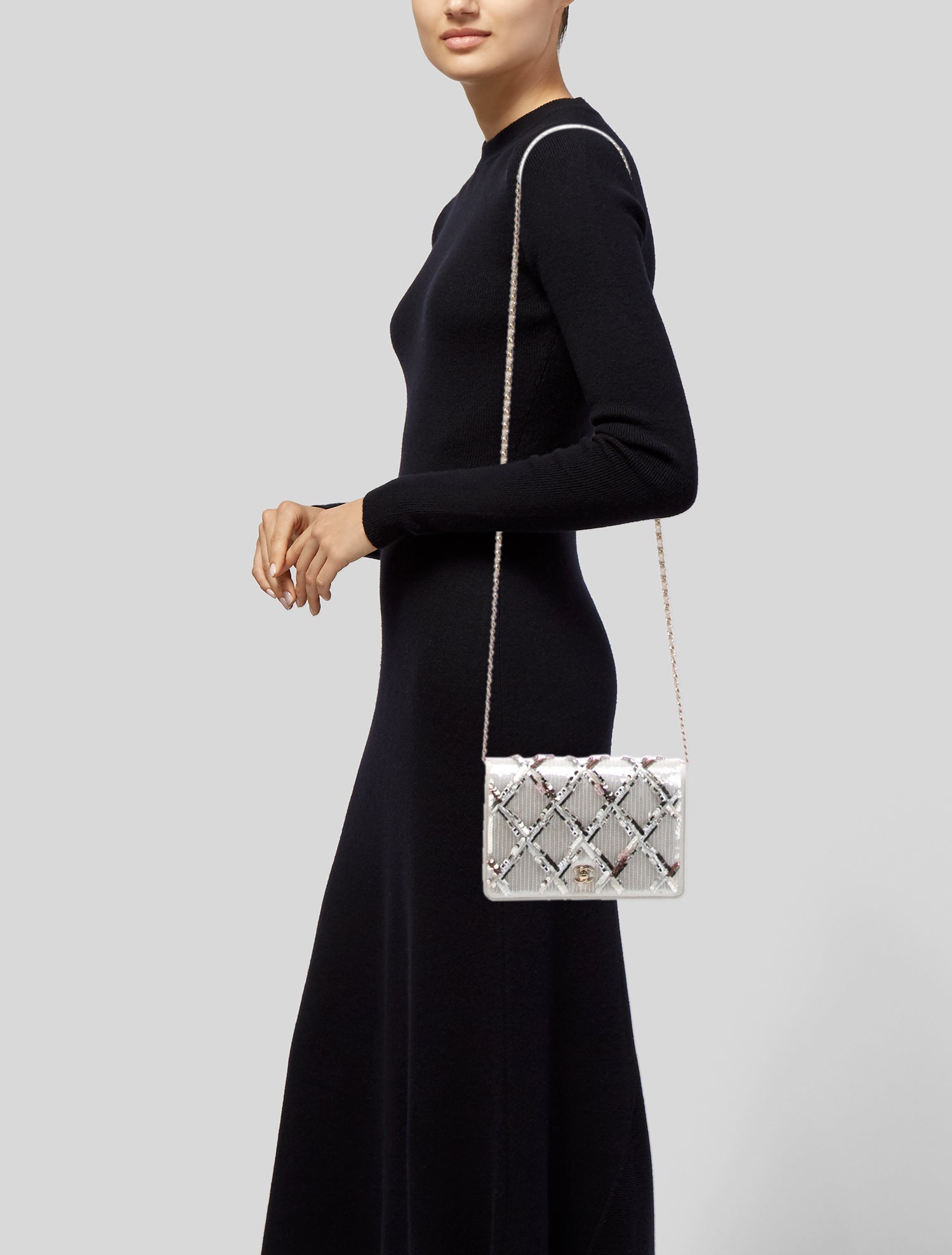 Chanel Classic Sequins Wallet On Chain