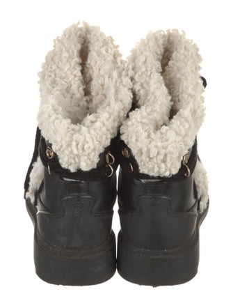 Chanel Interlocking CC Logo Leather Combat Boots