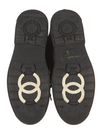 Chanel Interlocking CC Logo Leather Combat Boots