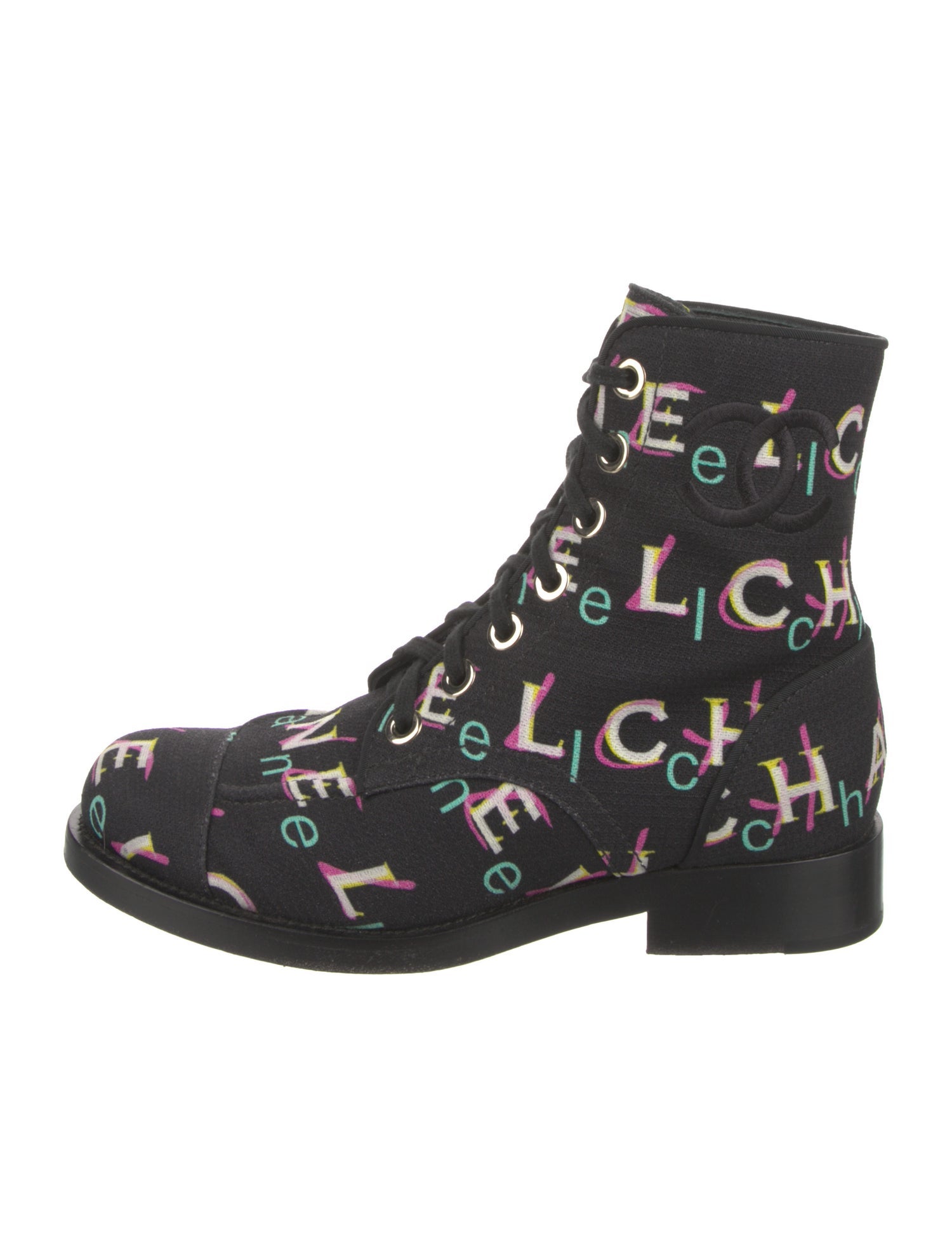 Chanel 2019 Interlocking CC Logo Combat Boots