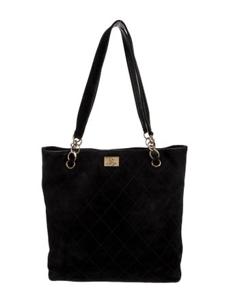 Chanel Suede Diamond Quilt Tote