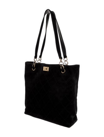 Chanel Suede Diamond Quilt Tote