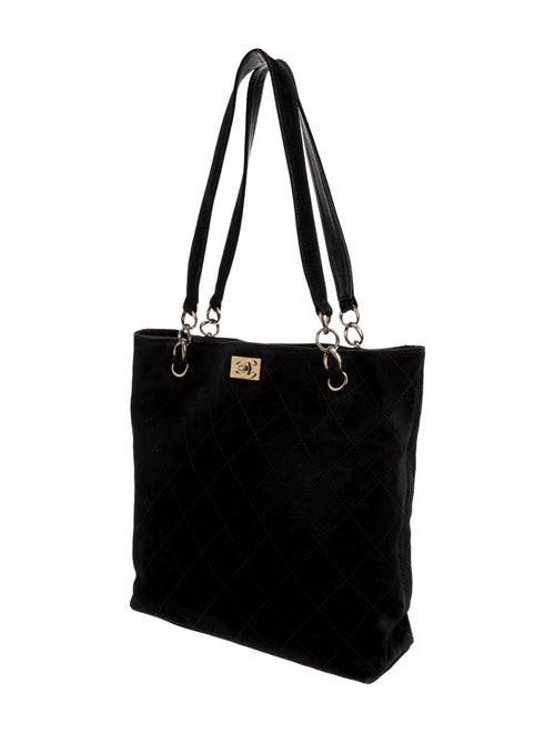 Chanel Suede Diamond Quilt Tote