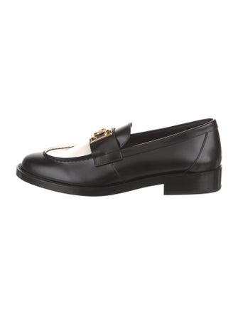 Chanel Interlocking CC Logo Leather Loafers