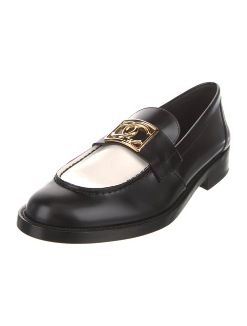 Chanel Interlocking CC Logo Leather Loafers